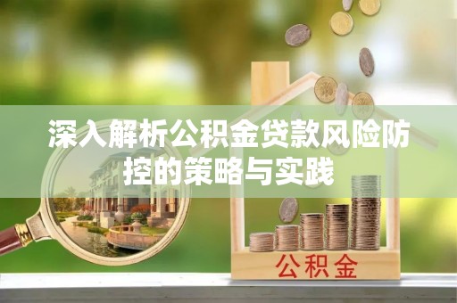 牟平深入解析公积金贷款风险防控的策略与实践