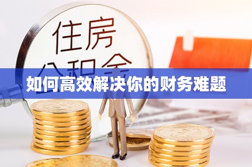 牟平如何高效解决你的财务难题