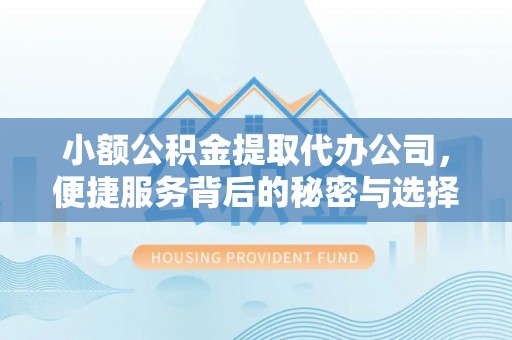 牟平小额公积金提取代办公司，便捷服务背后的秘密与选择指南